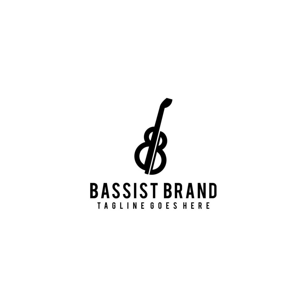 bb eerste bassist logo-ontwerp vector