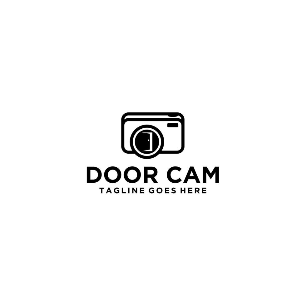 strak en uniek logo dat een huis combineert met een camera of video vector