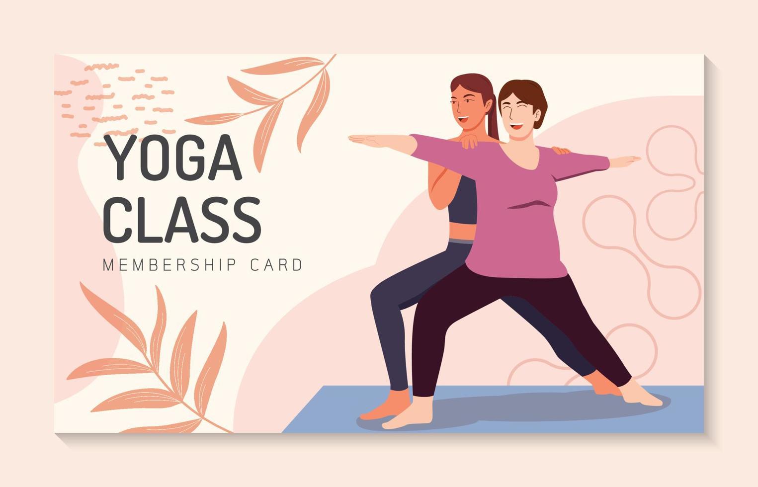 jonge dikke vrouw die geniet van yogales, gezonde levensstijl, actieve recreatie, yogadag, vrouw die yoga-oefeningen doet. karakter vectorillustratie. vector