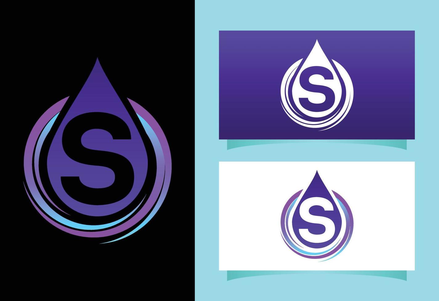 eerste s monogram alfabet met waterdruppel in een spiraal. waterdrop logo vector ontwerpsjabloon. lettertype embleem. modern vectorlogo voor bedrijfs- en bedrijfsidentiteit