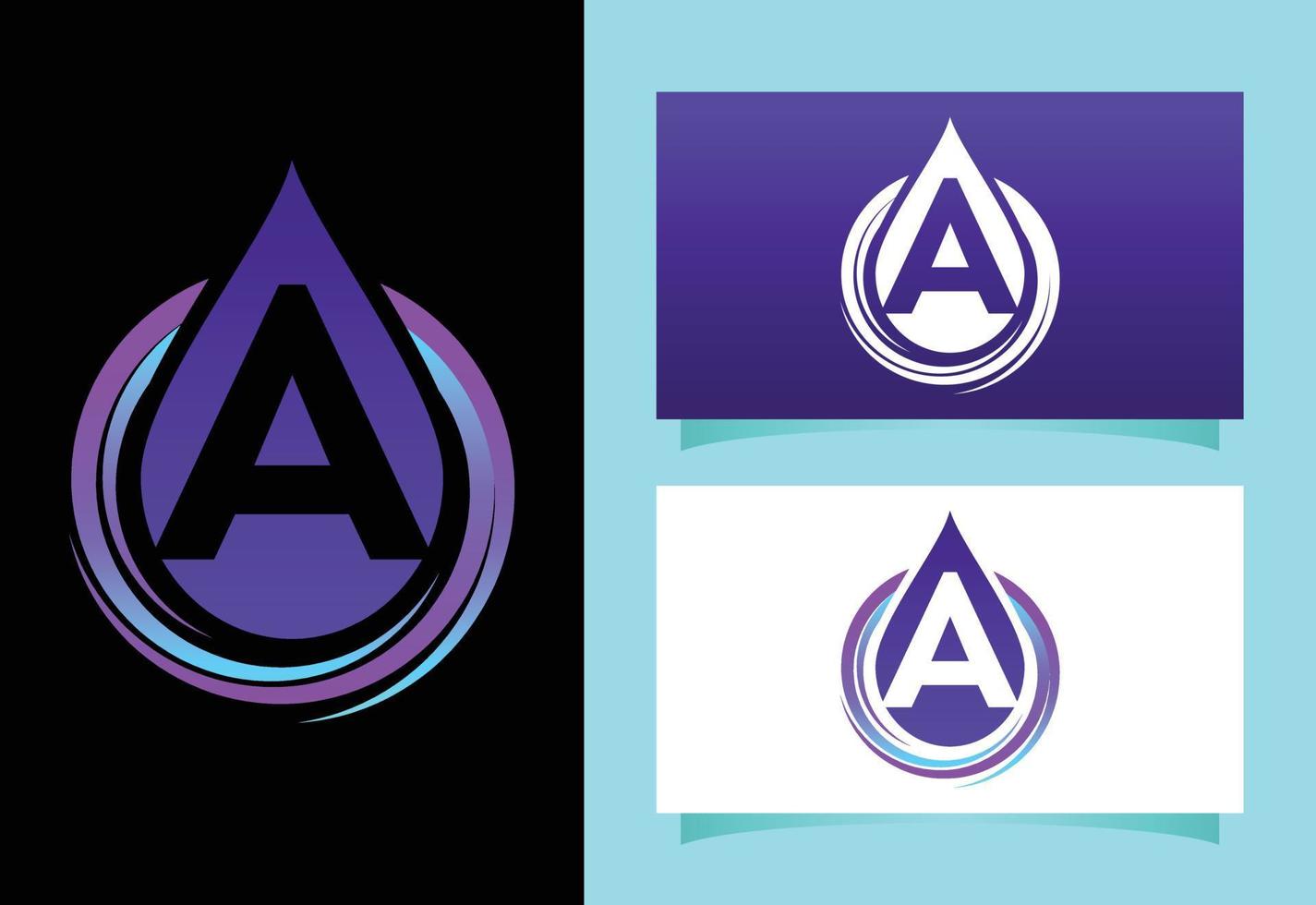 aanvankelijk een monogramalfabet met waterdaling in een spiraal. waterdrop logo vector ontwerpsjabloon. lettertype embleem. modern vectorlogo voor bedrijfs- en bedrijfsidentiteit