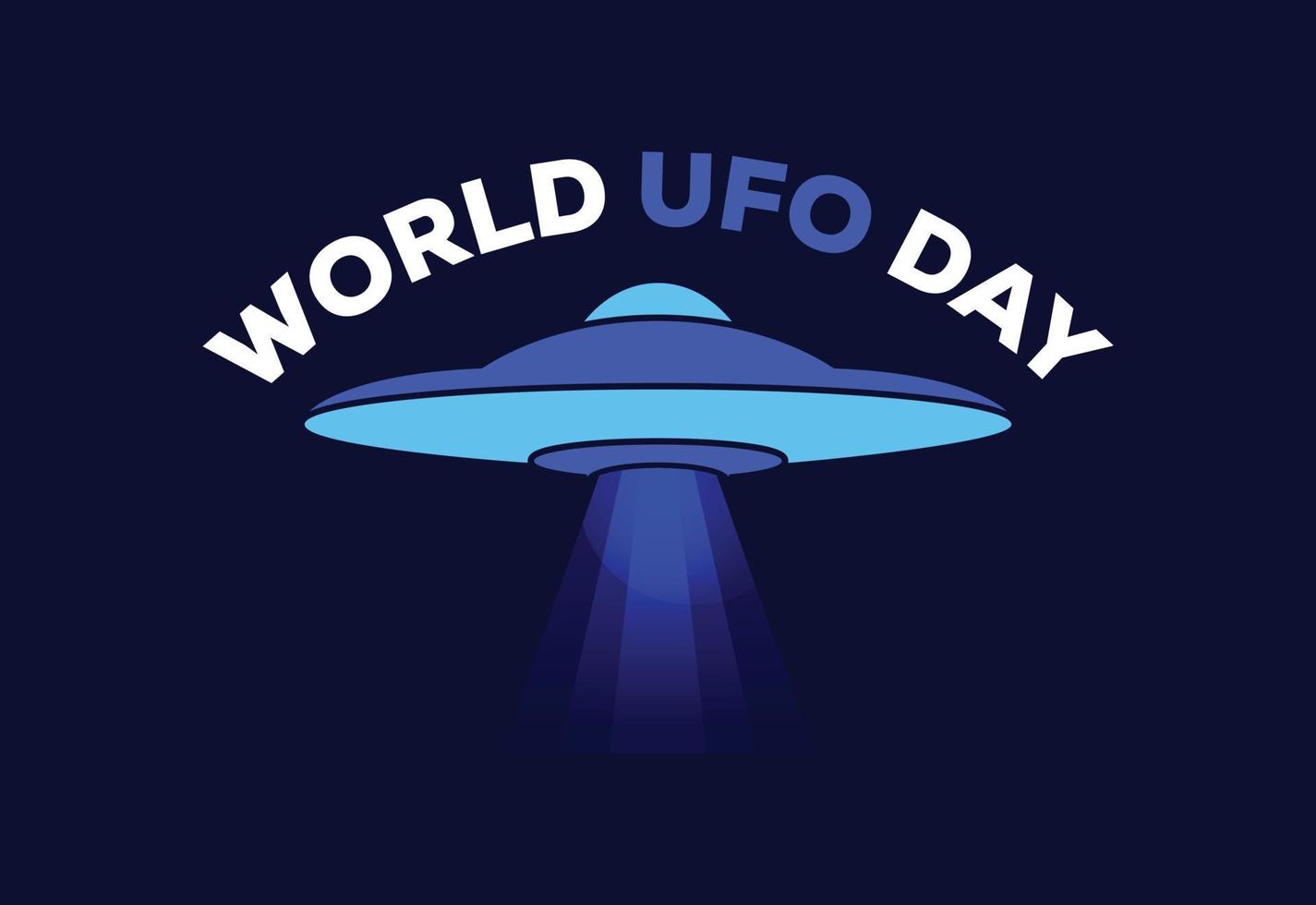 fijne wereld ufo-dag. ufo vliegend ruimteschip. vectorillustratie. vector