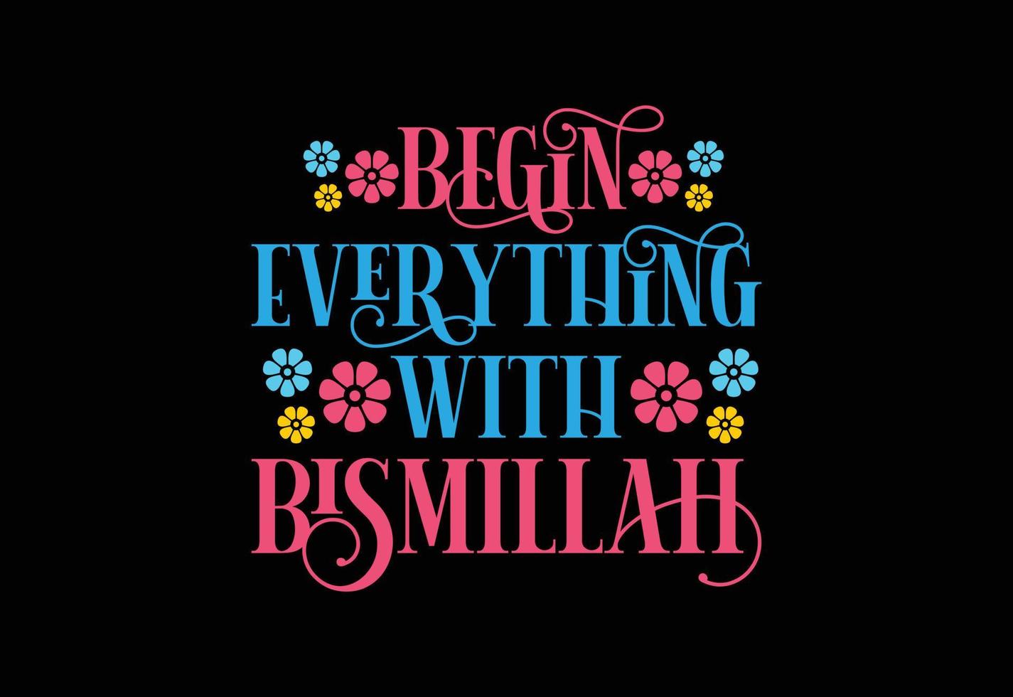 bismillah-vector. begin alles met de naam van allah. over bismillah gesproken vector