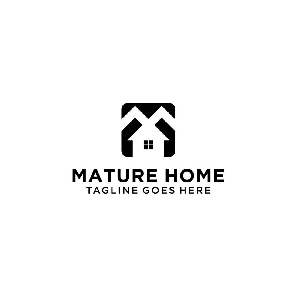 m huis logo ontwerp vector