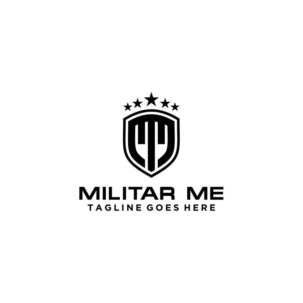 mm initialen voor militair logo vector