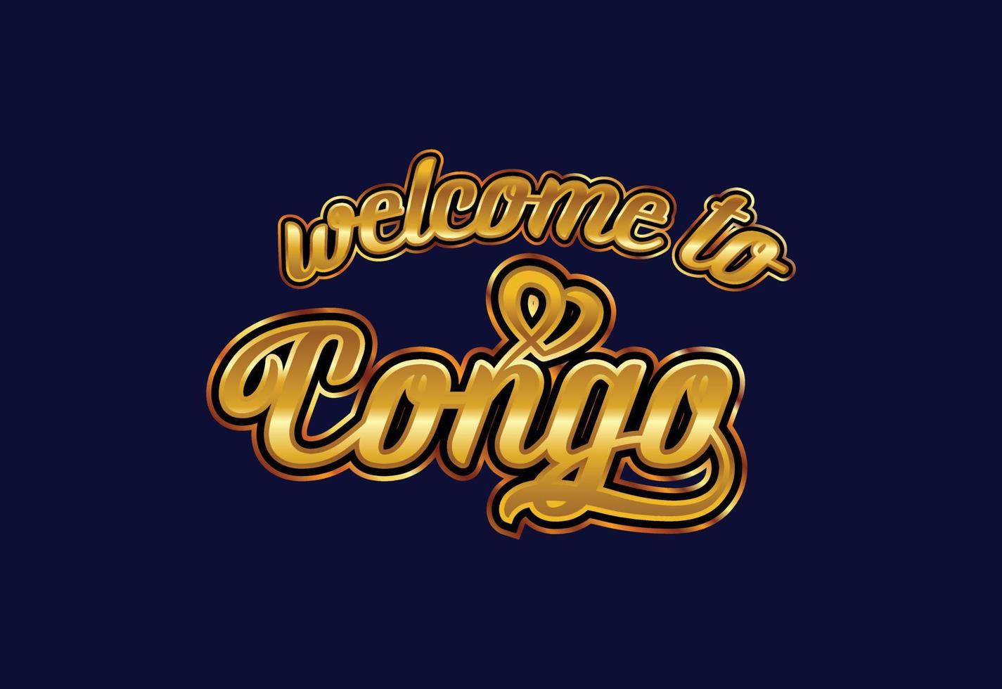 welkom bij congo word tekst creatieve lettertype ontwerp illustratie. welkom teken vector
