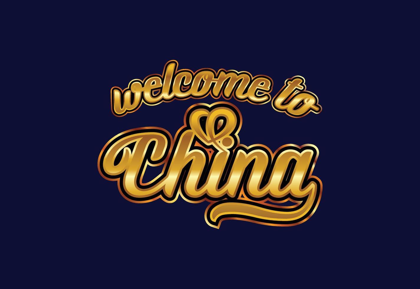 welkom bij china word tekst creatieve lettertype ontwerp illustratie. welkom teken vector