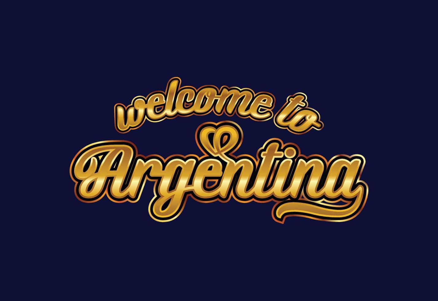 welkom bij argentinië woord tekst creatieve lettertype ontwerp illustratie. welkom teken vector