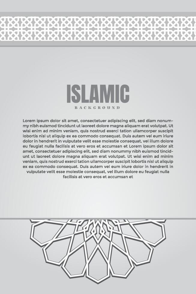 moderne en elegante islamitische achtergrond met islamitisch patroon. islamitische wenskaart banner achtergrond met sier zwart-wit detail van mandala islamitische kunst ornament.vector afbeelding. vector