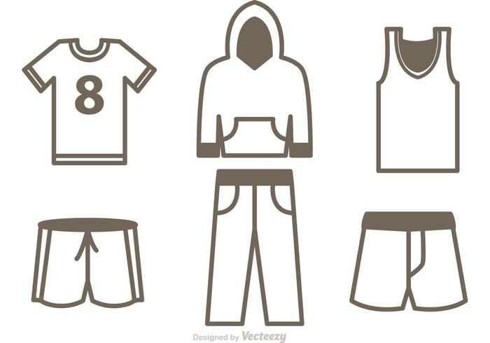 Set Sport Jersey Icons Vector