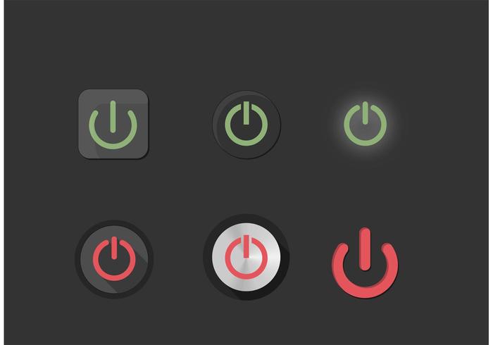 Aan Uit Power Symbol Buttons Instellen vector