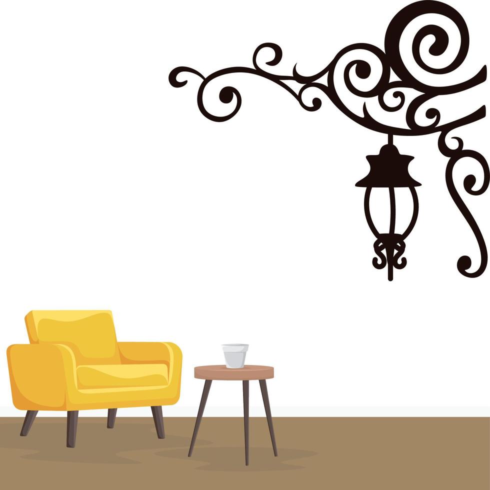 lamp muur decoratie sticker ontwerp vector