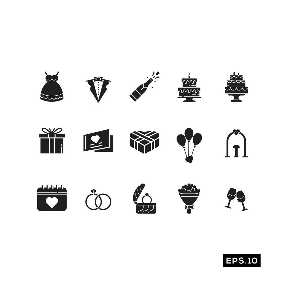 bruiloft vector set. bruiloft symbool vector