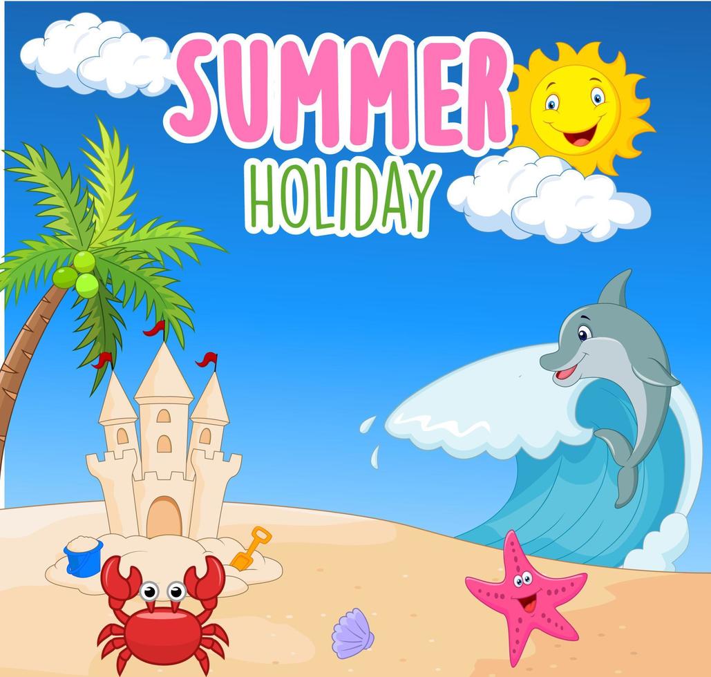 zomer strand cartoon vector