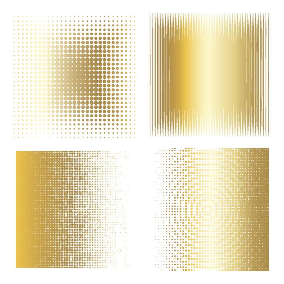 vector collectie van gouden halftone inkt geometrische monochrome vierkanten