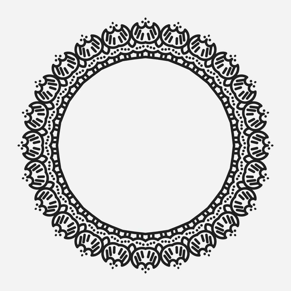 rond ornament, rond frame. traditioneel elegant bloemen-oosters ornament om wenskaarten, certificaten, huwelijksuitnodigingen te versieren en te ontwerpen vector