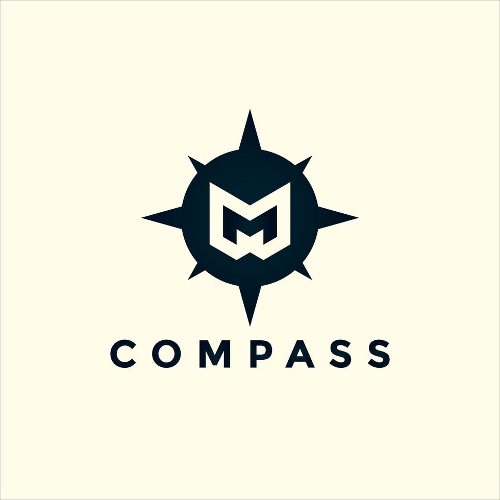 moderne letter m kompas logo afbeelding ontwerp vector