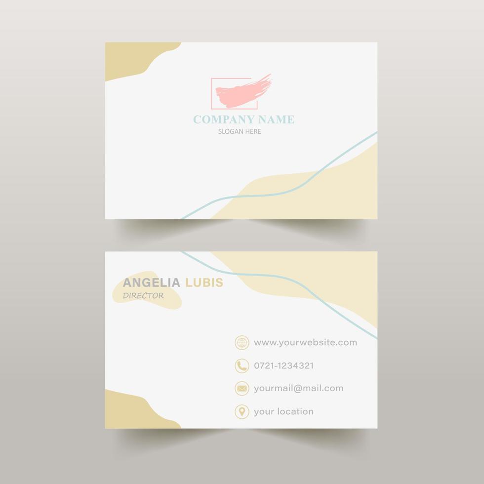 ontwerpsjabloon voor esthetische visitekaartjes met pastelkleurenvector vector