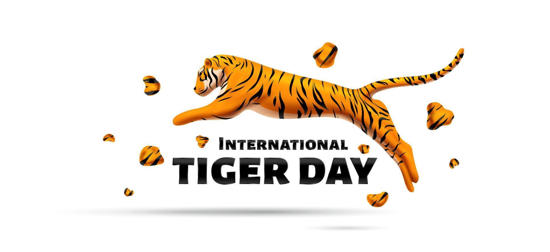 internationale tijgerdag bewustzijn voor natuurbehoud vector