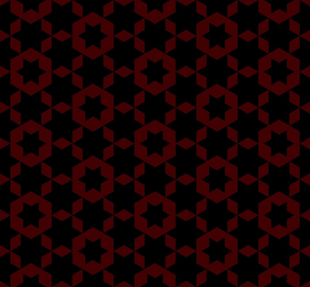 naadloze achtergrond zeshoek patroon zwart rood vector