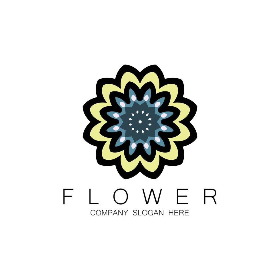 bloemenlogo-ontwerp, mandala-kunstvector, voor bedrijfsmerk, bannersticker of product vector