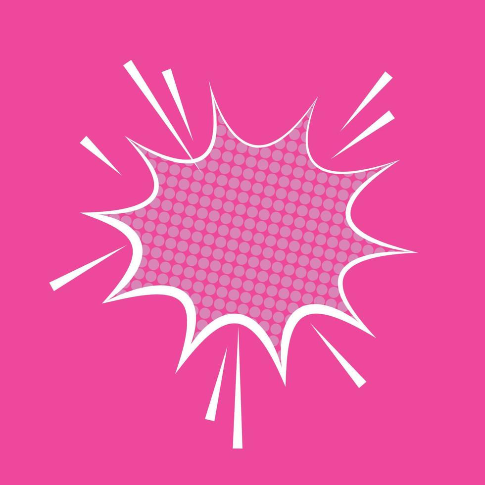 duidelijke lege boom komische tekst toespraak bubble pop-art stijl. lege wow-ballon. bericht wolk roze achtergrond sticker. vector illustratie gesprek, dialoog. gekleurde ruimte terug.