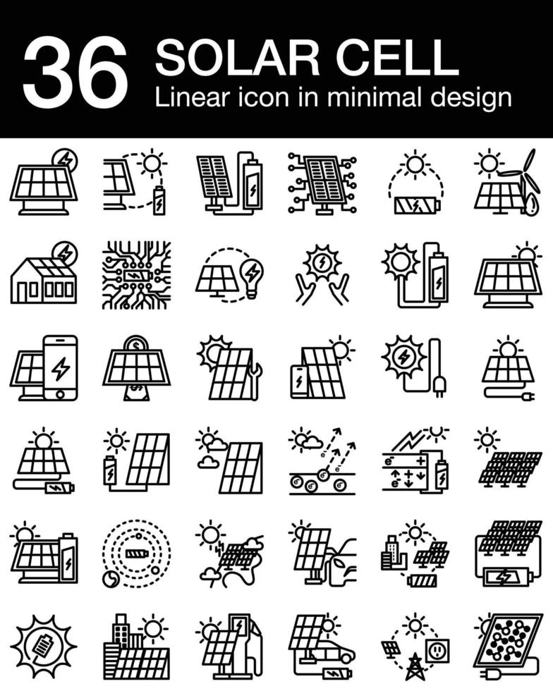 zonnecelconcept in minimaal lineair design vector