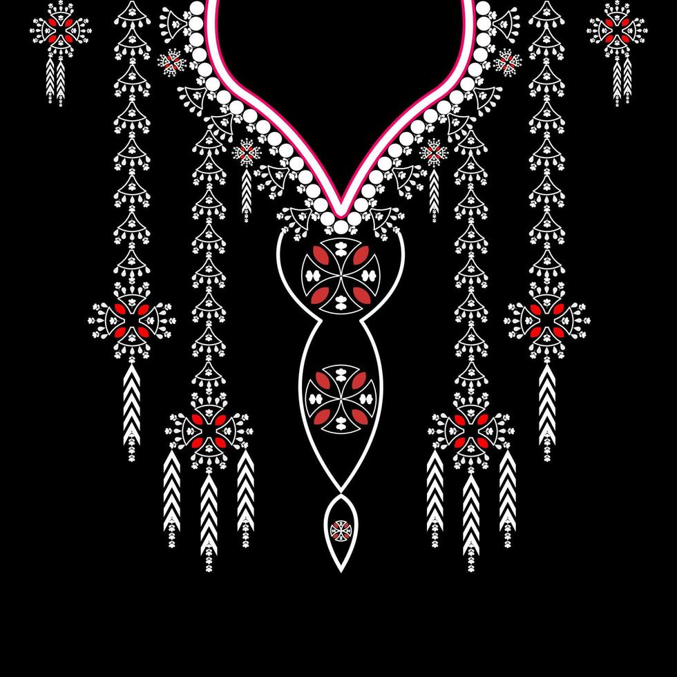 geometrische etnische oosterse patroon. geborduurd ontwerp kraag voor moderne mode! vector