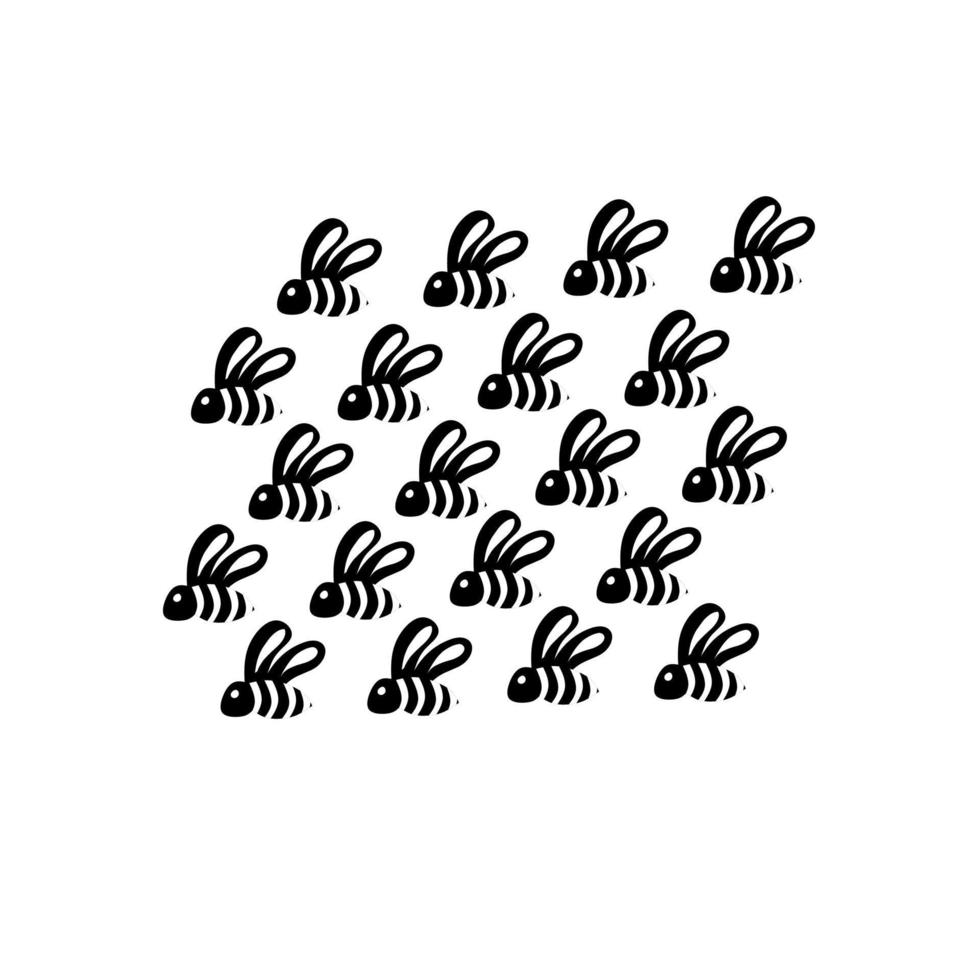 een groep bijen die samen in silhouetstijl vliegen. geïsoleerd op een witte achtergrond. geweldig voor logo's over honingbijen. logo-sjablonen. vectorillustratie. vector
