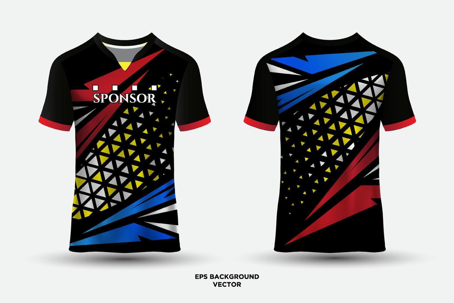 prachtig design jersey t-shirt sport geschikt voor racen, voetbal, e-sporten. vector