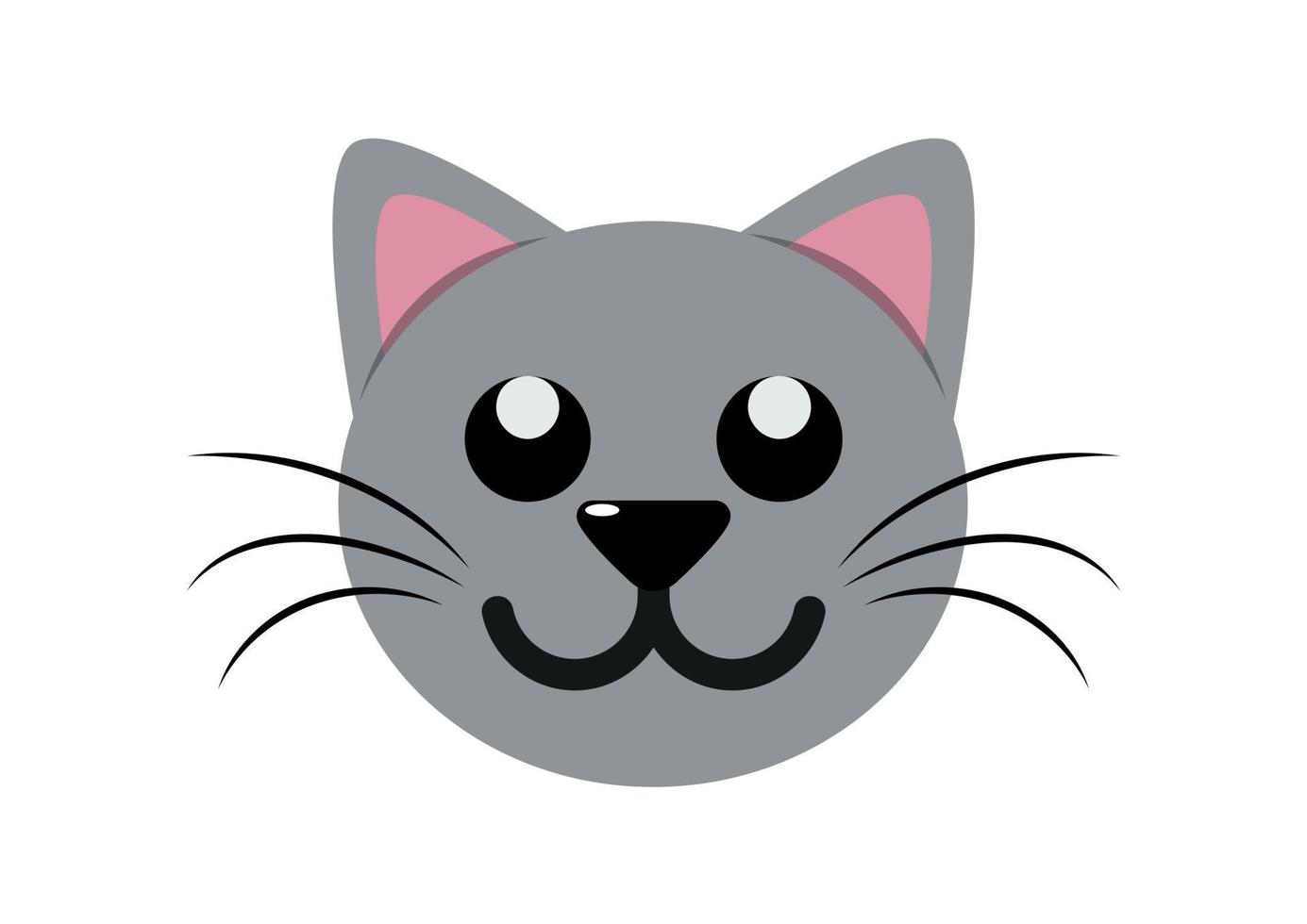 kat hoofd pictogram. kitten hoofd clipart geïsoleerd op een witte achtergrond vector