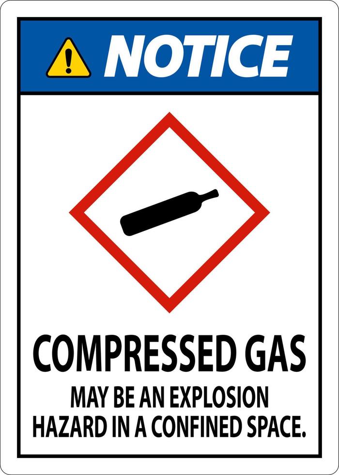 let op gecomprimeerd gas ghs teken op witte achtergrond vector