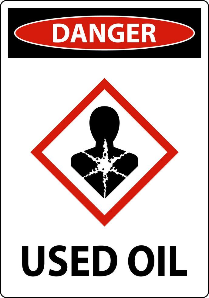 gevaar gebruikte olie teken op witte achtergrond vector