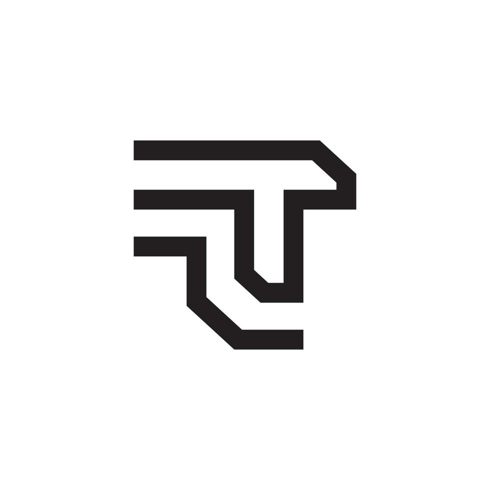 t of tt beginletter logo ontwerp vector. vector