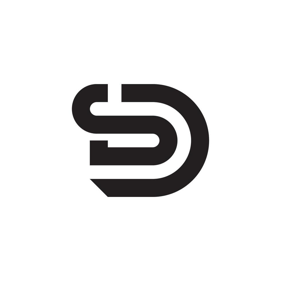 sd of ds beginletter logo ontwerpconcept vector