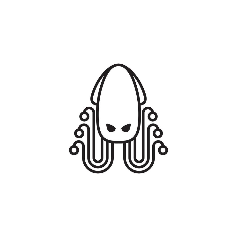 abstracte lijn octopus vector logo ontwerpconcept.