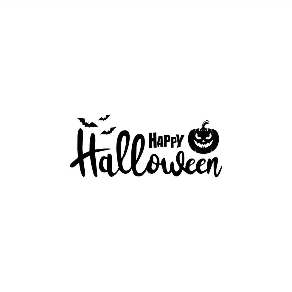 happy halloween vector belettering. vakantie belettering voor banner. happy halloween poster, wenskaart, uitnodiging voor feest.