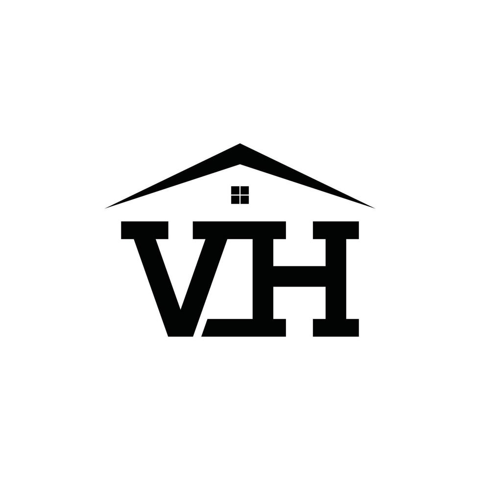 beginletter vh of hv logo ontwerpconcept. vector
