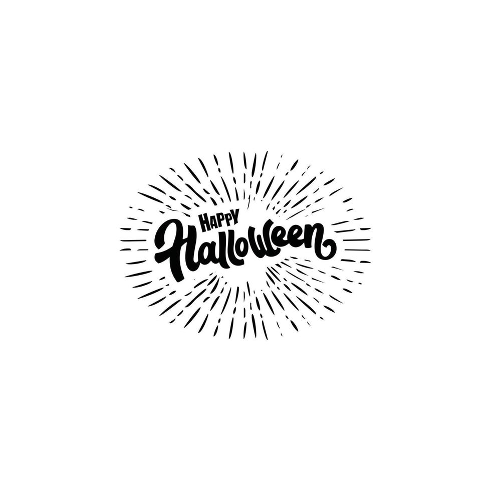 happy halloween vector belettering. vakantie belettering voor banner. happy halloween poster, wenskaart, uitnodiging voor feest.