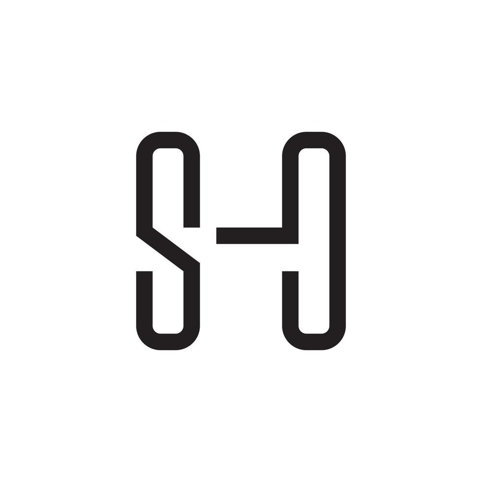 sh of hs eerste letter logo ontwerp monogram vector