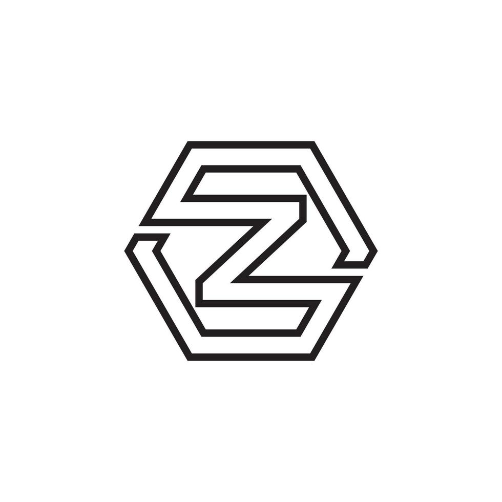 letter z of zz monogram logo ontwerp vector