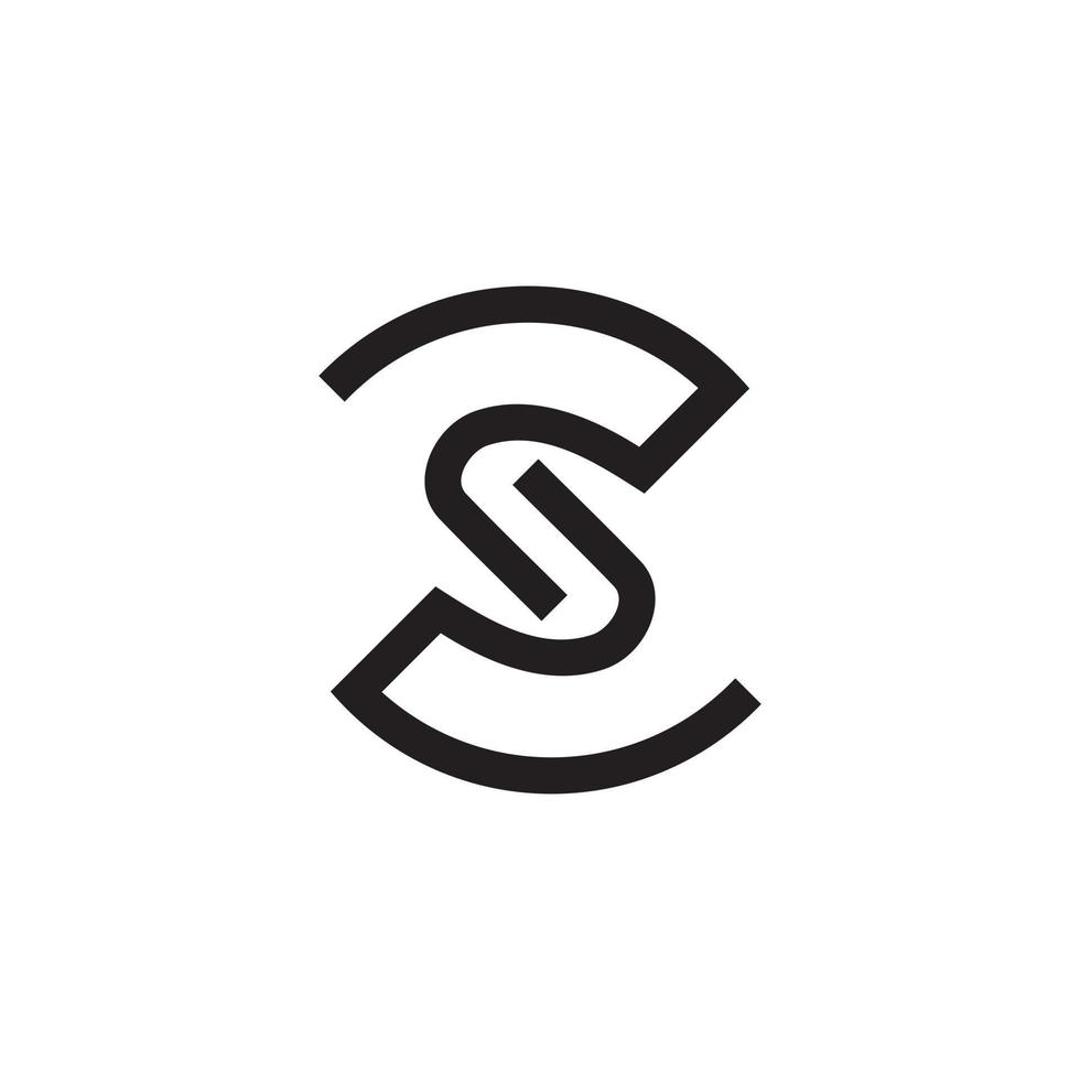 cs of sc eerste letter logo ontwerp monogram. vector