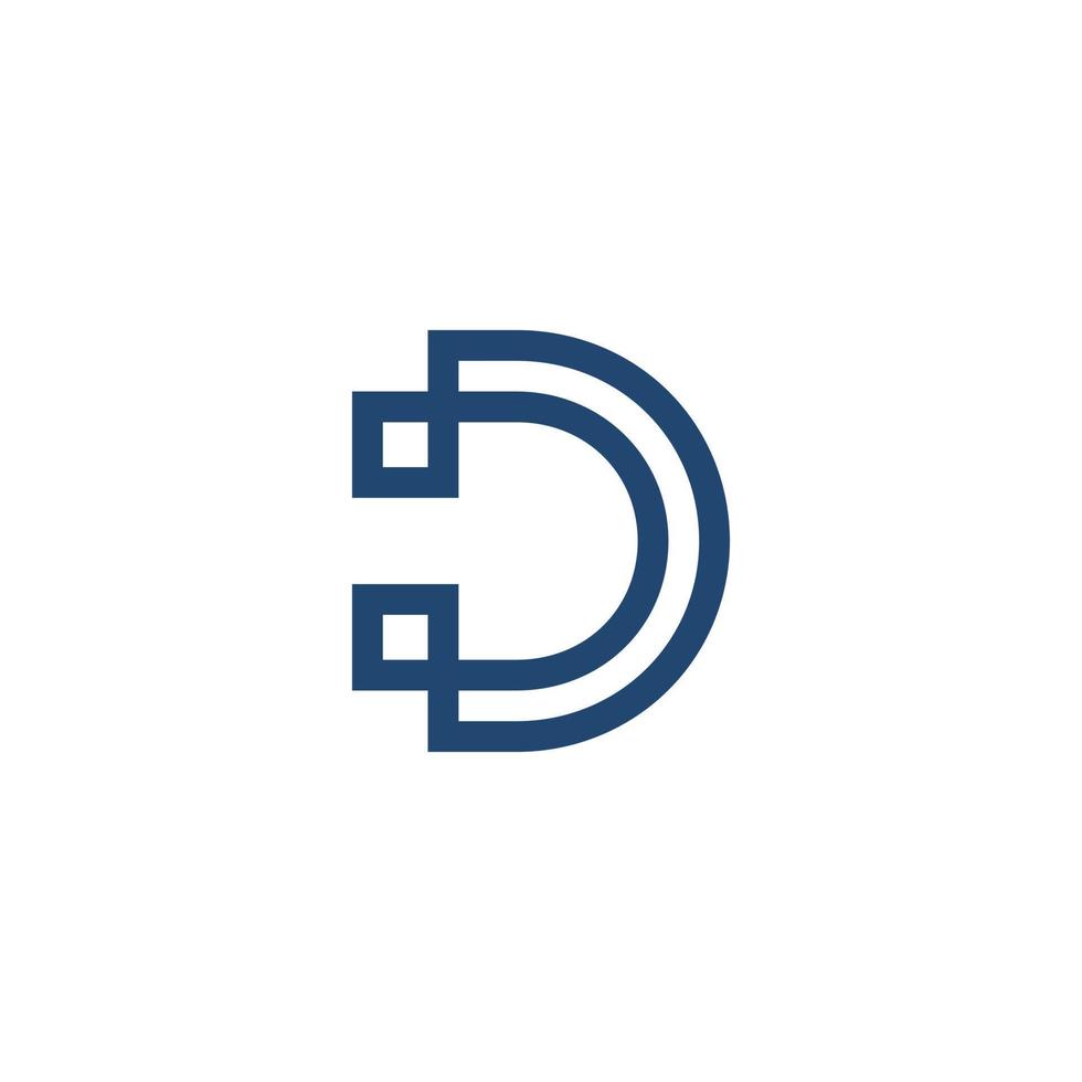 letter d logo technologie vector logo ontwerp.