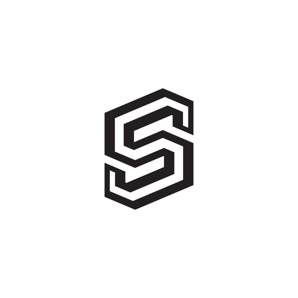 s of ss beginletter logo ontwerp vector. vector