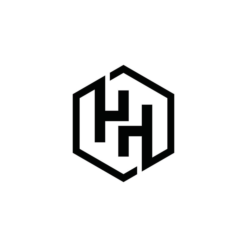 h of hh beginletter logo ontwerpconcept vector