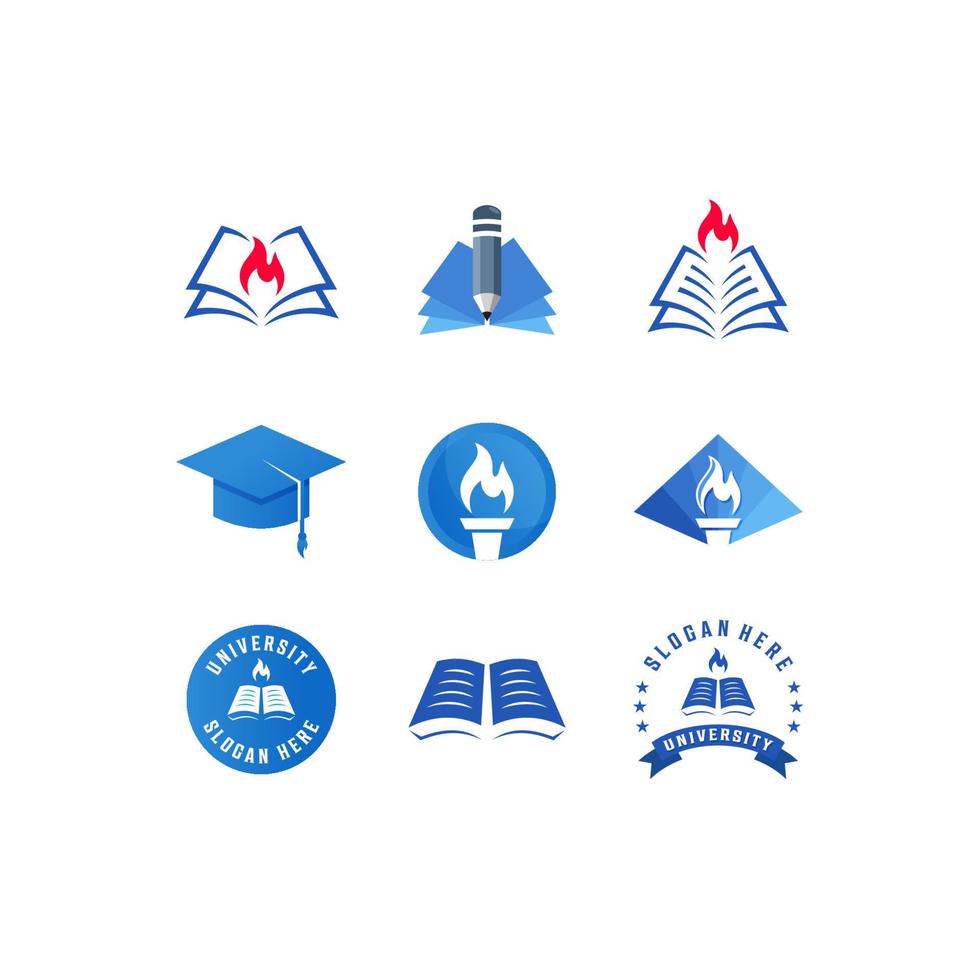 vector grafische set onderwijs logo ontwerpsjabloon