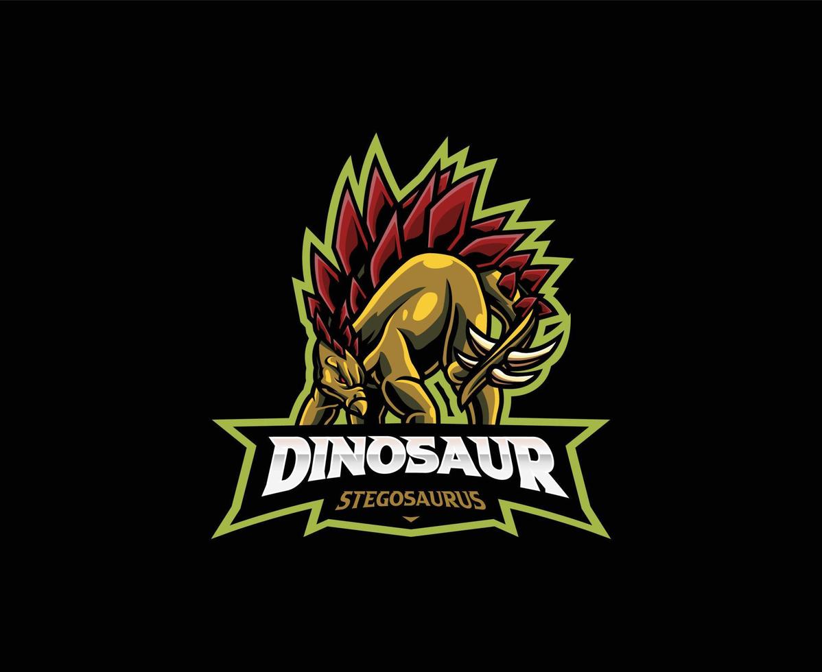 stegosaurus mascotte logo vector