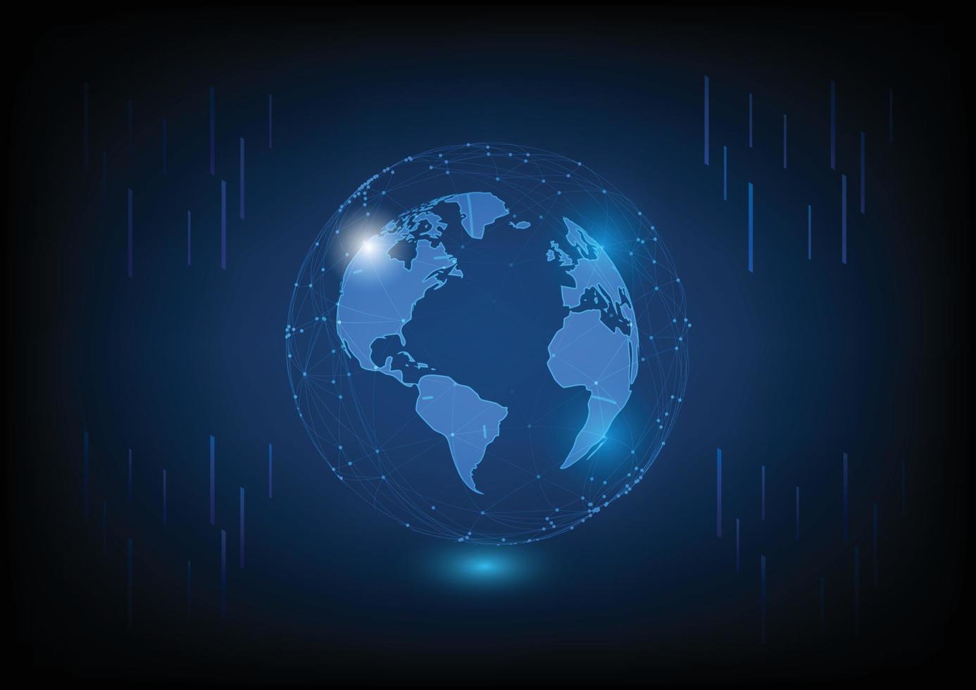 wereldwijde netwerkverbinding. wereldkaartpunt en lijnsamenstelling concept van globale zaken. vector illustratie