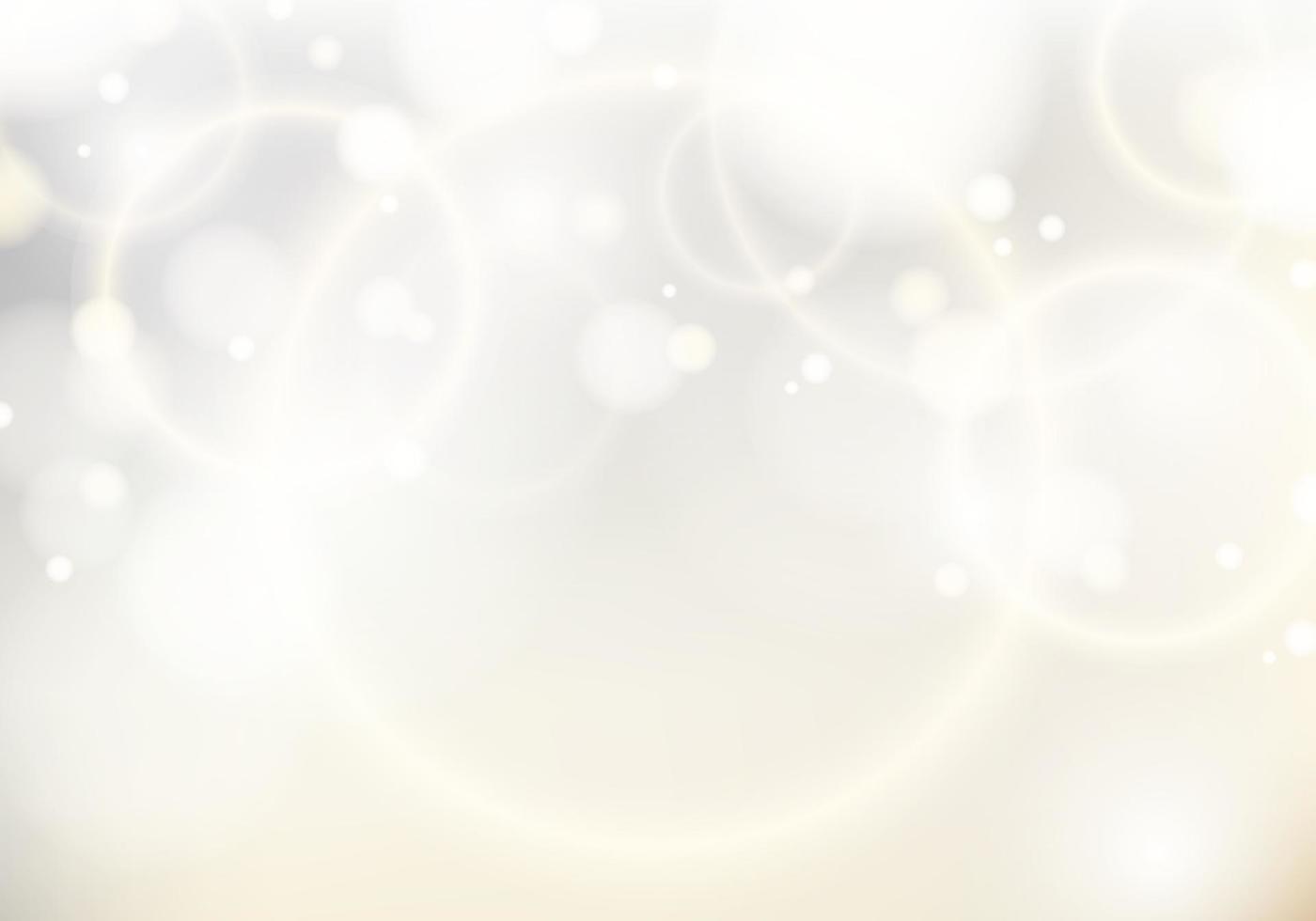 abstracte elegante wazig witte achtergrond met gouden licht bokeh. feestelijke onscherpe witte lichten luxe stijl vector