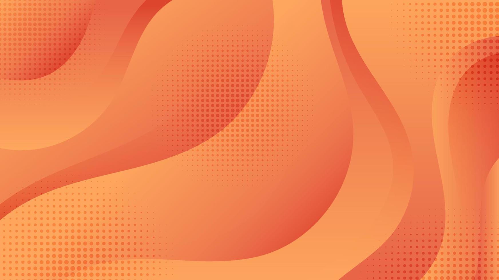 abstracte oranje golfvorm overlappende laag met halftooneffect achtergrondpapier kunststijl vector